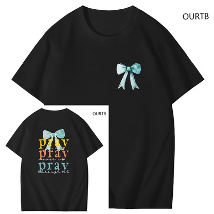 Pray On It Over It Through It Art Pattern Print T-Shirt