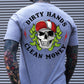 DIRTY HANDS CLEAN MONEY Skull Black Print T-Shirt