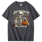 Just Wating For  Halloween Skull   Pattern  Print 100%Cotton T-Shirt