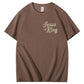 Jesus Is King Pattern  Print Cotton T-Shirt