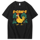 F-Caw-F Crazy Shock Chicken Pattern100% Cotton T-Shirt