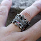 Coutureaura Gothic Crown Pattern Cross Abstract Ring