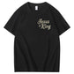 Jesus Is King Pattern  Print Cotton T-Shirt