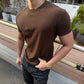 2026 American Casual G02 Slim-Fit Waist T-Shirt - 230g Outdoor Crew Neck Short Sleeve Solid Color Stretch Tee