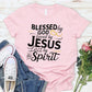 Blessed God Love By Jesus Led By The Spirit  Pattern Round-Neck T-Shirt