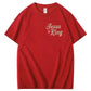 Jesus Is King Pattern  Print Cotton T-Shirt