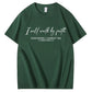 T-shirt med rund hals og I Will Walk By Faith-print
