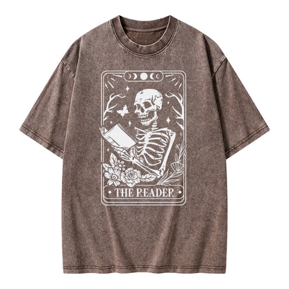 Halloween The Reader Tarot Card Unisex Washed T-shirt
