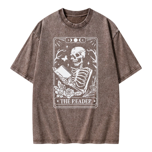 Halloween The Reader Tarot Card Unisex Washed T-shirt