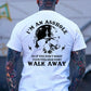 I'M AN ASSHOLE WALK AWAY Skull Print Men's T-shirt