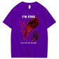 I'm Fine It's Not My Blood  Pattern100% Cotton T-Shirt