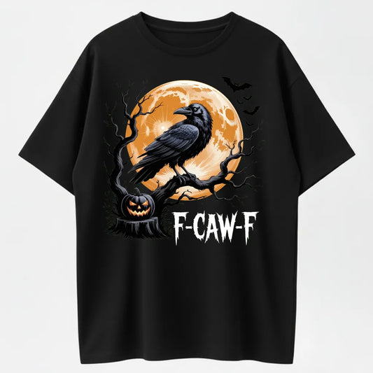 F-CAW-F Gothic Raven Full Moon Halloween Tee
