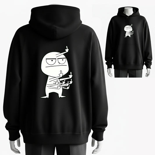 Multi-Armed Sassypants Humorous Graphic Hoodie - 100% Cotton