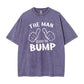 Proud The Man Behind The Bump Funny Pregnancy Dad Soft Washed Tee