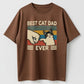 Best Cat Dad Ever Fist Bump Funny Organic Cotton Unisex T-Shirt