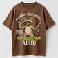 Current Side Quest ADHD Raccoon Funny Organic Cotton Unisex T-Shirt