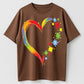 Urbntees Rainbow Heart Puzzle Pieces Autism Awareness Graphic Pure Cotton T-Shirt
