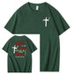 Trust In The  Lord Pattern Print Crew Neck T-Shirt