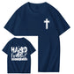 Hard Fonght Hallelujah Jesus Christian Faith Art Pattern Print T-Shirt