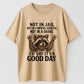 Urbntees Not in Jail Not in Hospital Good Day Raccoon Funny Organic Cotton Unisex T-Shirt
