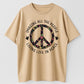 Urbntees Imagine All the People Living in Peace Hippie Floral Organic Cotton Unisex T-Shirt