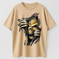 Urbntees Ripped Skull Golden Bones Dark Graphic Organic Cotton Unisex T-Shirt