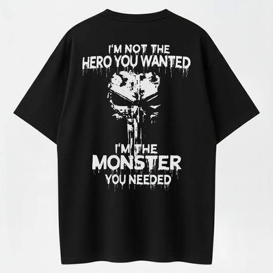 I'm Not The Hero You Wanted I'm The Monster You Needed Skull Print Men's T-Shirt