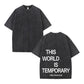 Plain "THIS WORLD IS TEMPORARY" Letter Print Short Sleeve Graphic Tee, Loose Casual Comfy Round Neck T-shirt for Summer