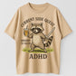 Current Side Quest ADHD Raccoon Funny Organic Cotton Unisex T-Shirt