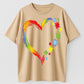 Urbntees Rainbow Heart Puzzle Pieces Autism Awareness Graphic Pure Cotton T-Shirt