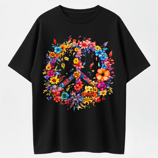 Bohemian Wreath Love & Peace Spirit T-Shirt