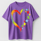 Urbntees Rainbow Heart Puzzle Pieces Autism Awareness Graphic Pure Cotton T-Shirt