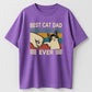 Best Cat Dad Ever Fist Bump Funny Organic Cotton Unisex T-Shirt