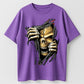 Urbntees Ripped Skull Golden Bones Dark Graphic Organic Cotton Unisex T-Shirt