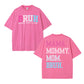 Urbntees BRUH Formerly Known as Mom Pink Blue Gradient Vintage Washed Pure Cotton T-Shirt