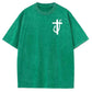 Jesus Made Me A Fisherman Pattern Washing And Aging Process Crew Neck T-Shirt