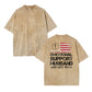 T - shirt with ‘EMOTIONAL SUPPORT HUSBAND’ Flag Motif – USA Vibe