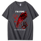 I'm Fine It's Not My Blood  Pattern100% Cotton T-Shirt