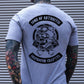 SONS OF ARTHRITIS Skull with Helmet Black Print T-shirt