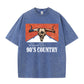 Women's Vintage 90s Country Graphic Fitted Tee Western Bull Skull Print T-Shirt Casual Summer Festival Top, Round Neck, Raised On 90s Country Music