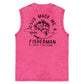 Jesus Made Me A Fisherman  Pattern Sleeveless Cotton Washed Printed Loose Vest