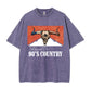 Women's Vintage 90s Country Graphic Fitted Tee Western Bull Skull Print T-Shirt Casual Summer Festival Top, Round Neck, Raised On 90s Country Music