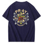 Pray Pattern Print 100%Cotton T-Shirt