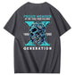 Gen X Skull Pattern 100%Cotton T-Shirt