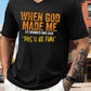 When God Made Me He Grinned And Said This'll Be Fun Pattern Print 100%Cotton V Neck T-Shirt