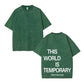Plain "THIS WORLD IS TEMPORARY" Letter Print Short Sleeve Graphic Tee, Loose Casual Comfy Round Neck T-shirt for Summer