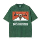 Women's Vintage 90s Country Graphic Fitted Tee Western Bull Skull Print T-Shirt Casual Summer Festival Top, Round Neck, Raised On 90s Country Music