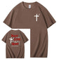 Trust In The  Lord Pattern Print Crew Neck T-Shirt