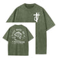 Jesus Made Me A Fisherman Pattern Washing And Aging Process Crew Neck T-Shirt