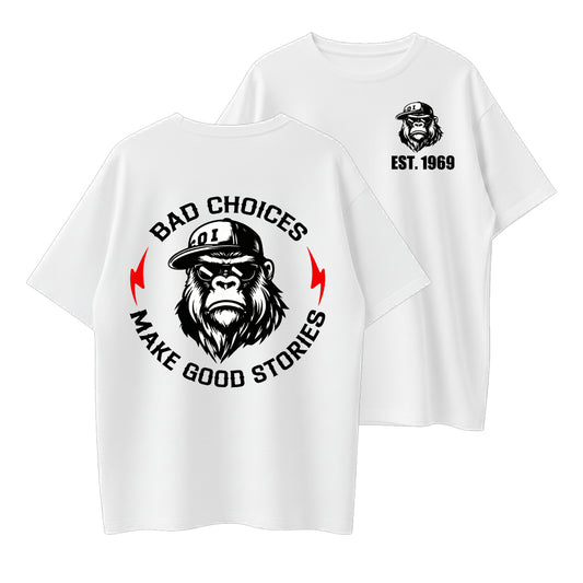 Vintage Gorilla Bad Choices Make Good Stories' T-Shirt (EST. 1969-1980) - 100% Cotton